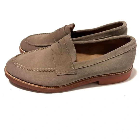 J. Crew Kenton A6312 Lt. Brown Suede Slip On Penny Loafers - Picture 3 of 7